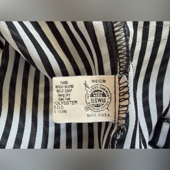 Rare Vintage Valentino Intimo Black and White Striped Robe, Made in USA, Small - Picture 6 of 8